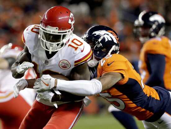 Kansas City Chiefs' Tyreek Hill is working to outrun past