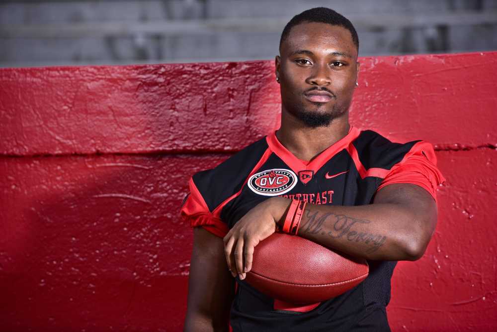 Southeast Missouri State's Marquis Terry lets feet, accomplishments do the talking on football field