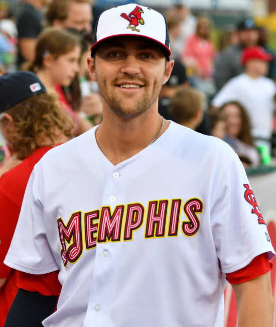 Memphis Redbirds - Powder Blue Replica Jersey Giveaway 🔥 🔥 You can look  as cool as James Naile in this pic if you are one of the first 1,500 fans  in the